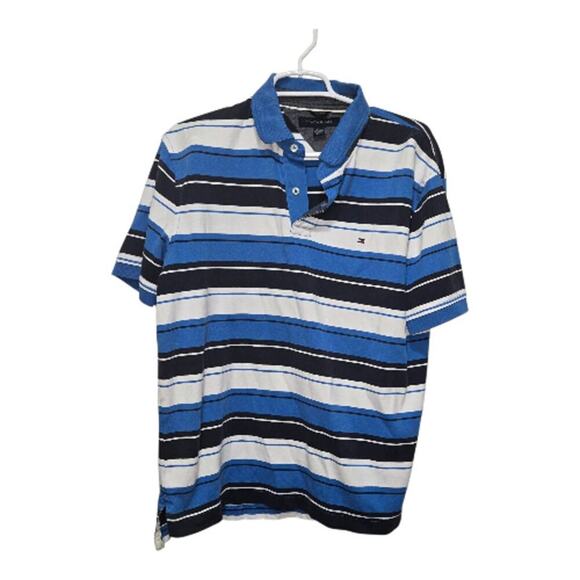 Tommy Hilfiger Other - Tommy Hilfiger Striped Polo Shirt Large Blue White Classic Fit